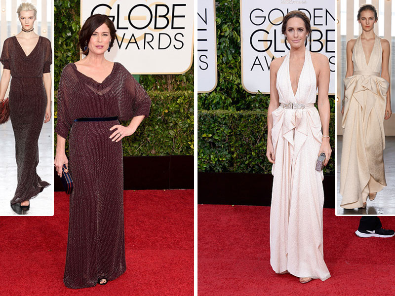 2015 Golden Globes Red Carpet Jenny Packham dresses Maura Tierney Louise Roe