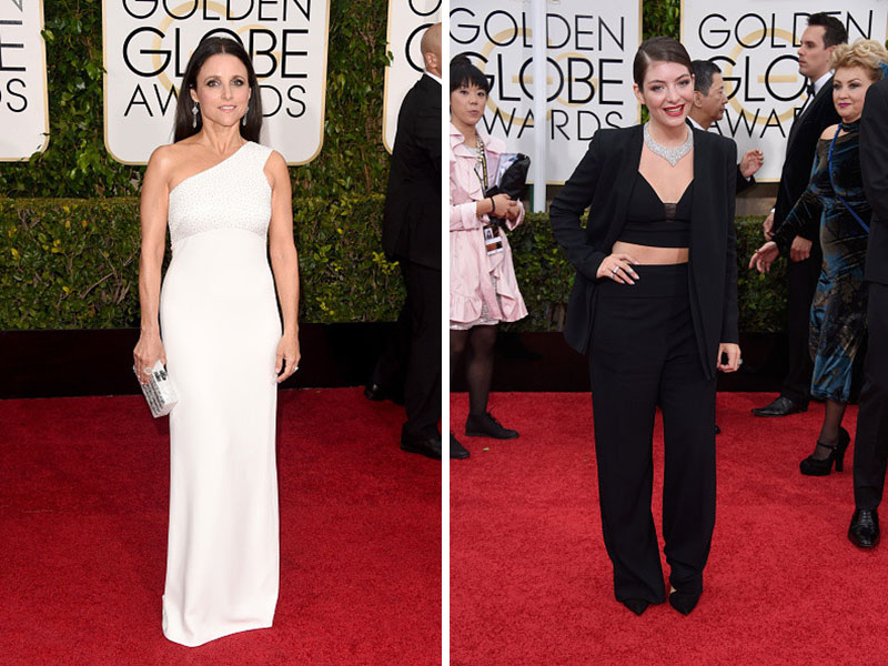 2015 Golden Globes Red Carpet Narciso Rodriguez Julia Louis Dreyfus Lorde