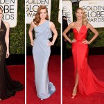 2015 Golden Globes Red Carpet Versace dresses Jessica Chastain Amy Adams Heidi Klum