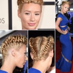 2015 Grammy Awards Iggy Azalea blue dress braided hair