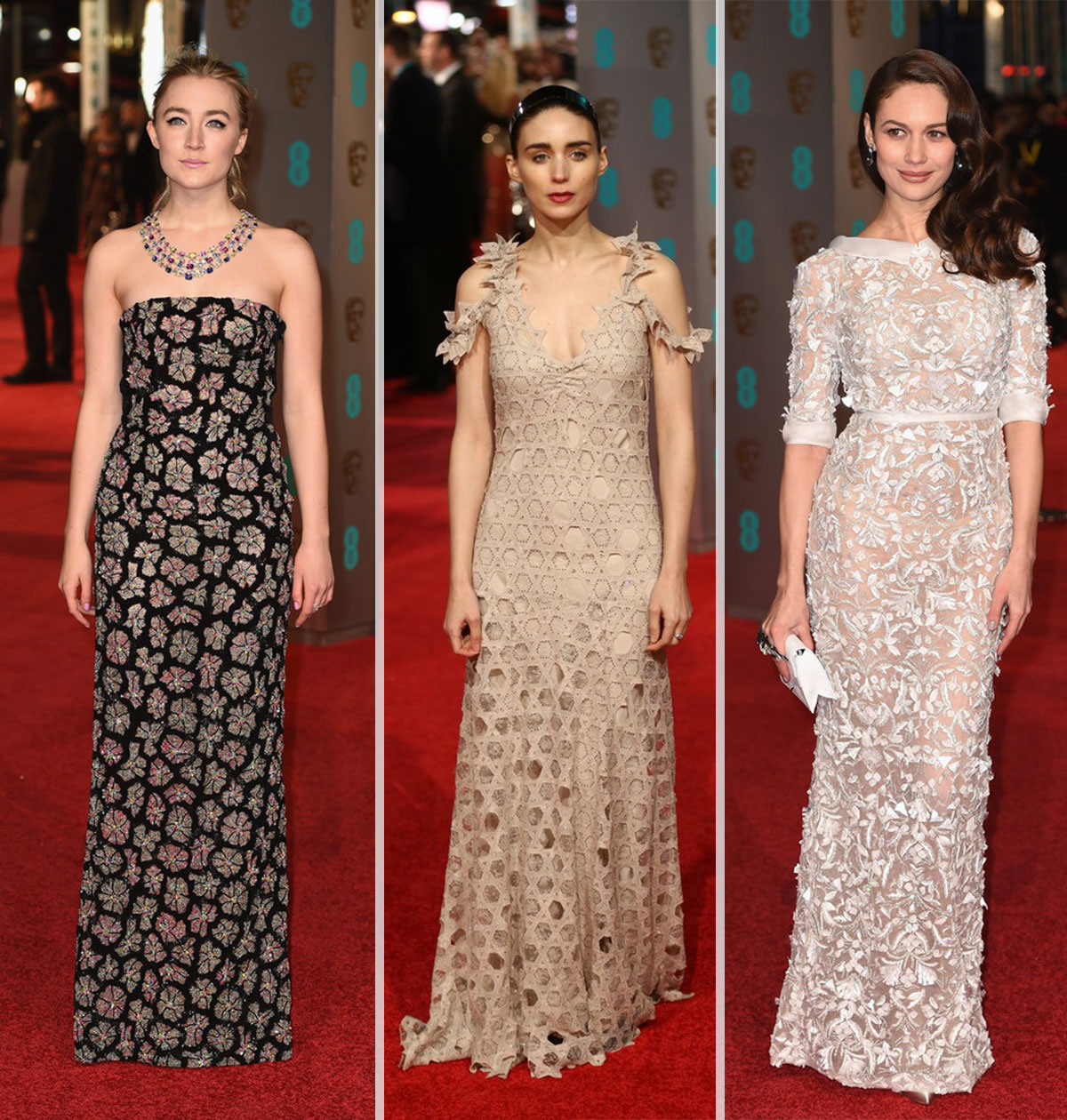 2016 Bafta Red Carpet dresses Saoirse Ronan Rooney Mara Olga Kurylenko
