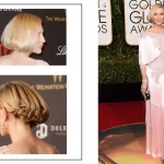 2016 Golden Globes Red Carpet hairdo sideswept faux bob Cate Blanchett