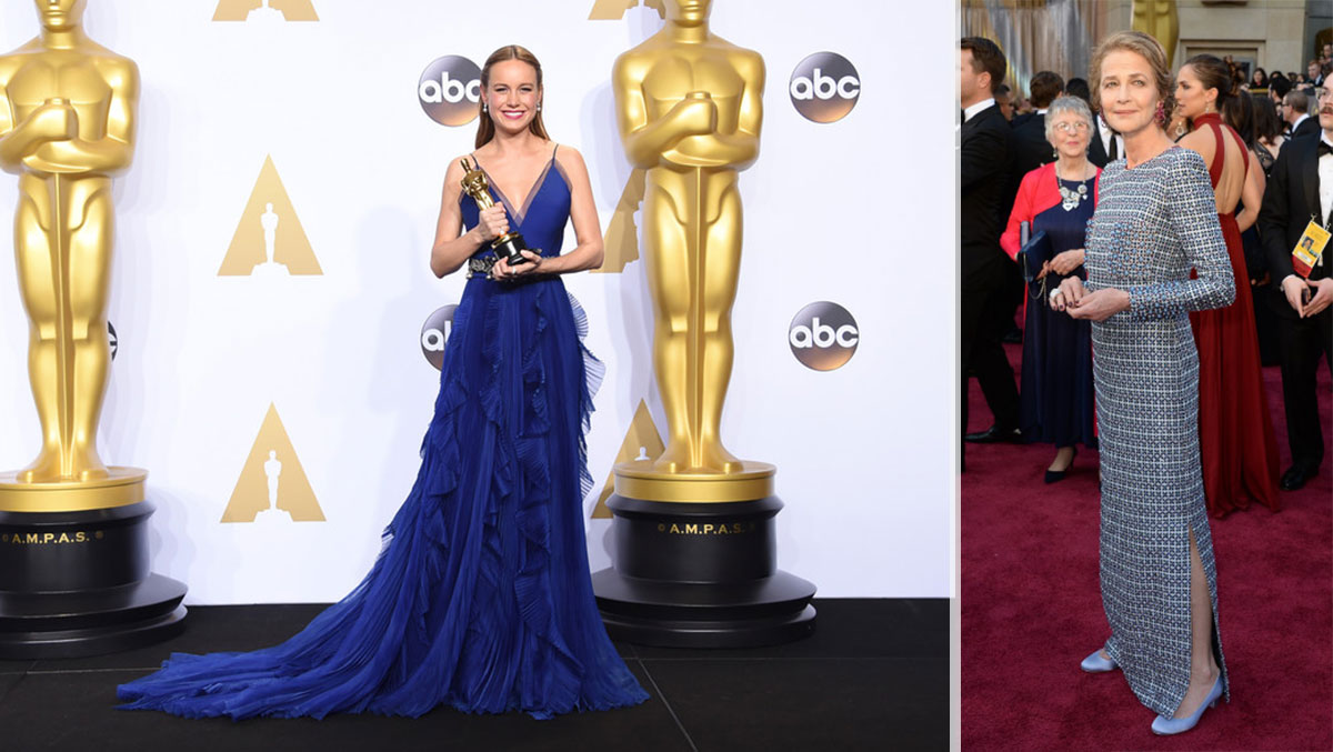 2016 Oscars Red Carpet dresses Brie Larson Charlotte Rampling
