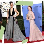 2017 Golden Globes dresses cleavage tux