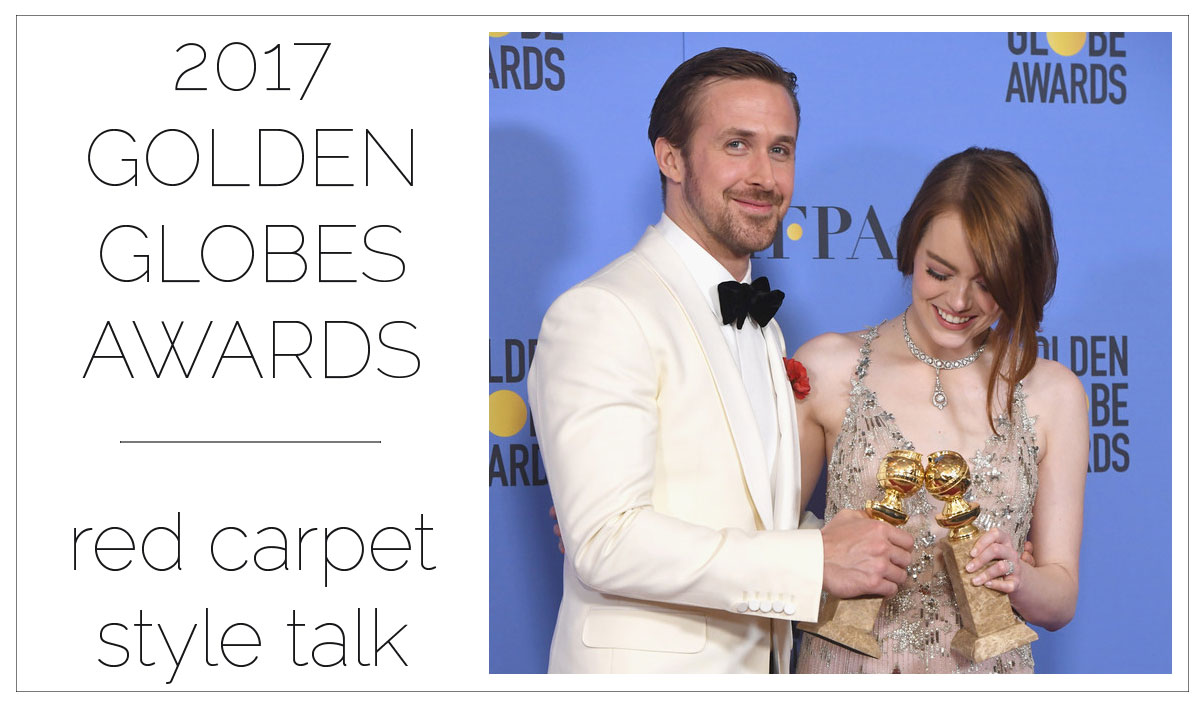 2017 Golden Globes Red Carpet Ryan Gosling Emma Stone