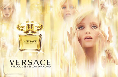 Abbey Lee Kershaw Versace Yellow Diamond Perfume ad campaign