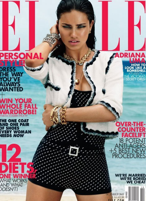 Adriana Lima Elle October 2011 cover