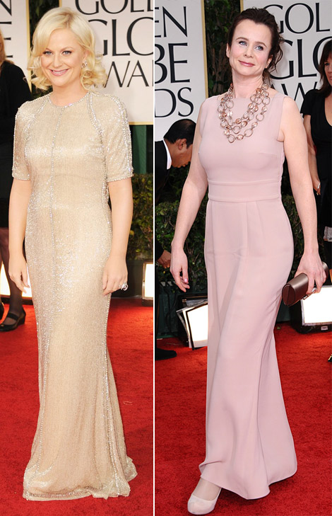 Amy Poehler Emily Watson nude dresses 2012 Golden Globes