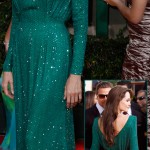 Angelina Jolie green Versace dress Golden Globes 2011