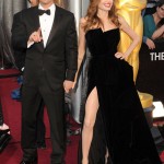 Angelina Jolie with Brad Pitt on the 2012 Oscars Red Carpet