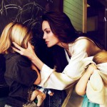 Angelina Jolie with kids at home