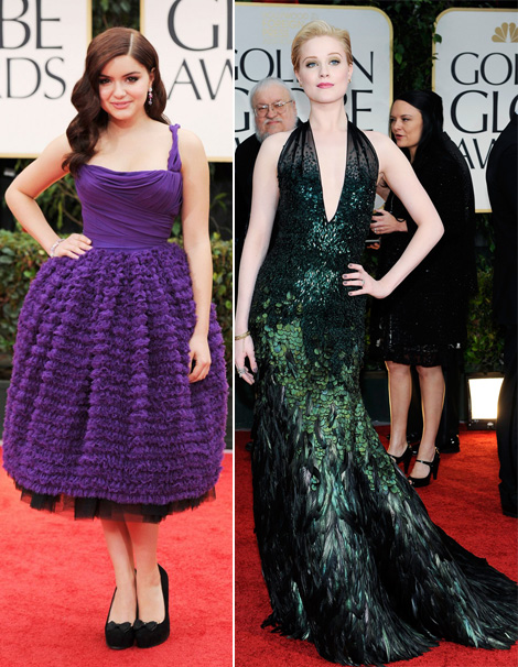 Ariel Winter purple Dolce Evan Rachel Wood green Gucci 2012 Golden Globes dresses