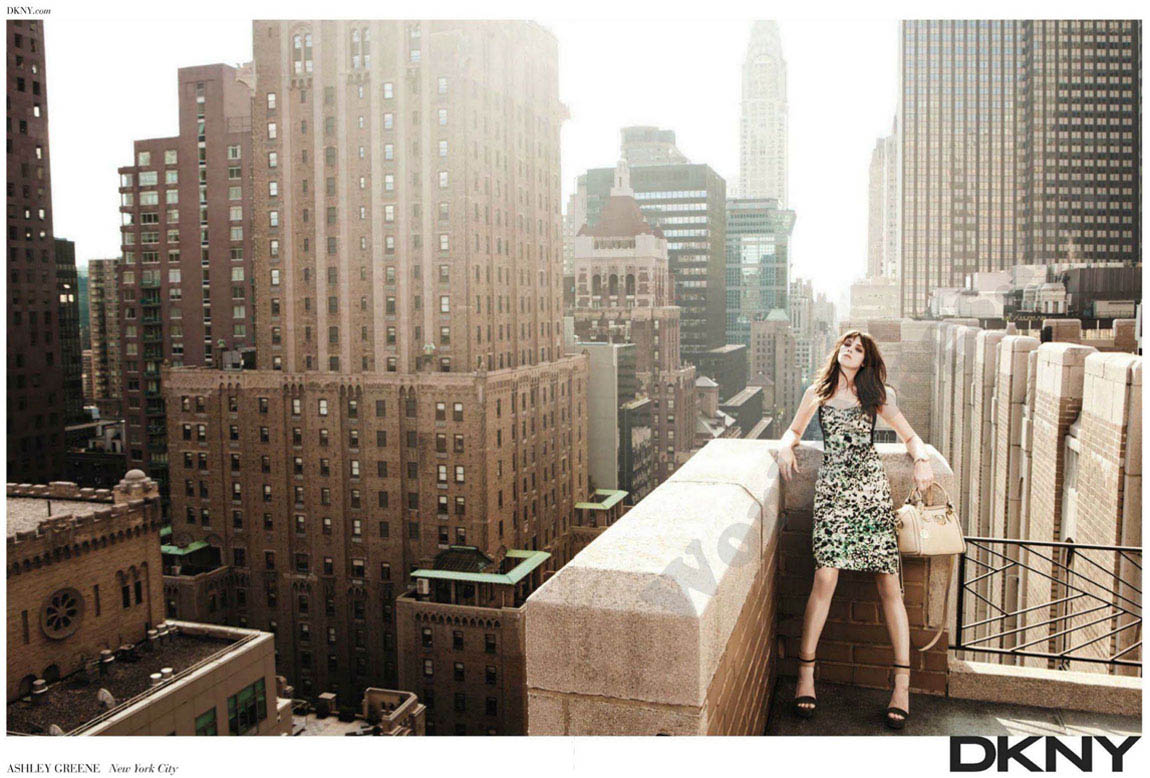 Ashley Greene DKNY rooftop ad campaign