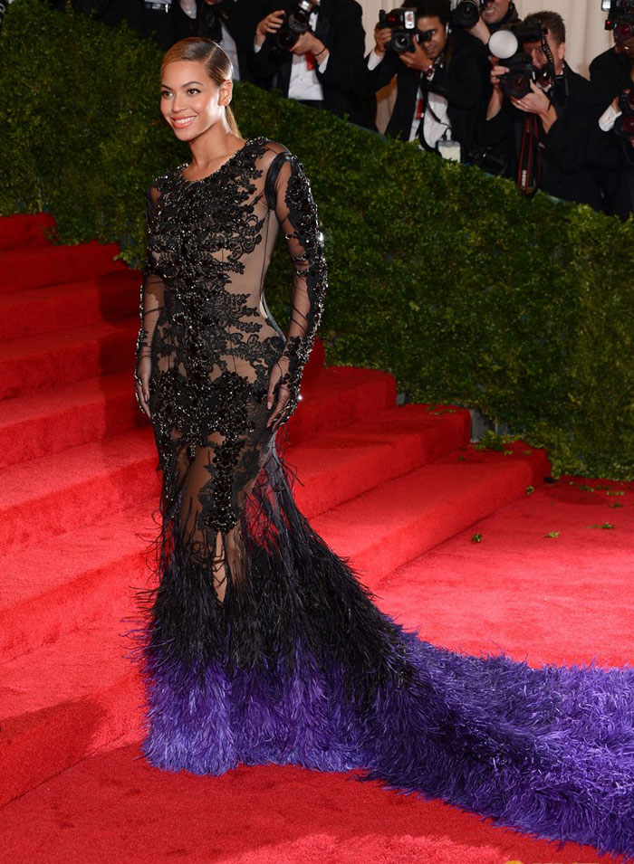 Beyonce Givenchy see through dress Met Ball 2012