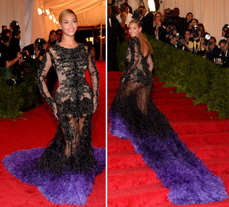 Beyonce black Givenchy couture dress Met Gala 2012