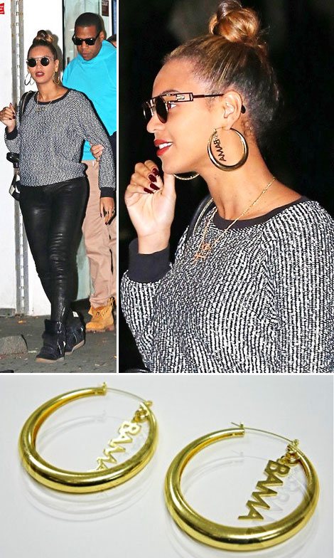 Beyonce s affordable golden Obama hoop earrings