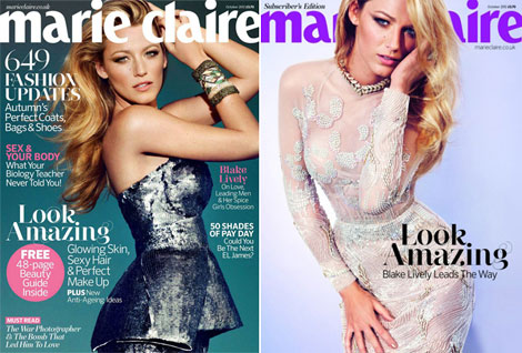 Blake Lively covers Marie Claire UK October 2012