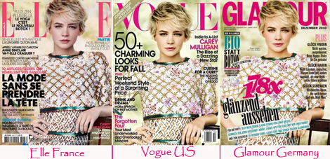 Carey Mulligan covers Vogue Elle Glamour same image