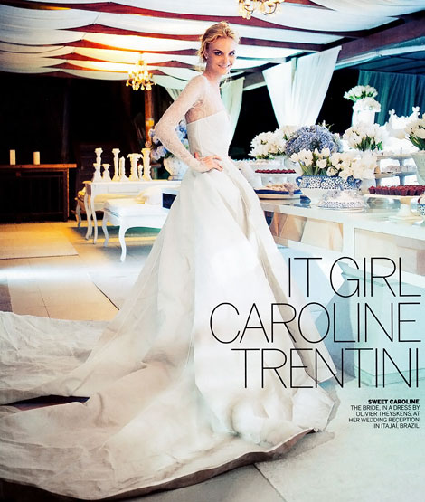 Caroline Trentini Theyskens white wedding dress
