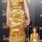 Cate Blanchett golden Alexander McQueen dress 2012 AACTA Awards