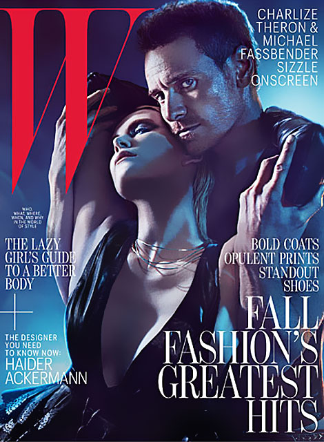 Charlize Theron Michael Fassbender chemistry for W Magazine cover
