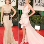 Charlize Theron Sarah Hyland pale dresses 2012 Golden Globes