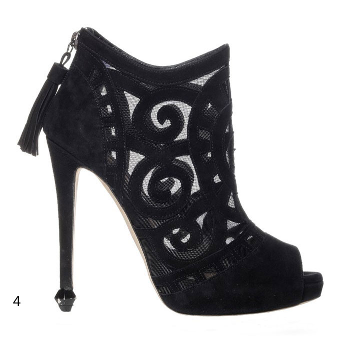 Chrissie Morris suede lace peep toe ankle boots