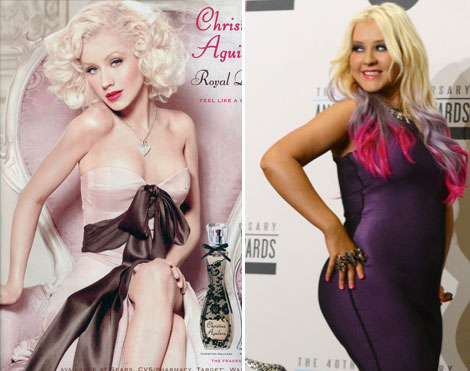 Christina Aguilera before and after Photoshop