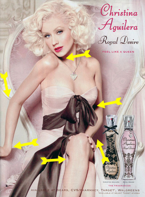 Christina Aguilera new perfume ad campaign Photoshop disaster