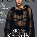 Daria Werbowy covers Vogue Paris September 2012 in black Dolce dress