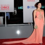 Demi Lovato s peachy dress People s Choice Awards 2012