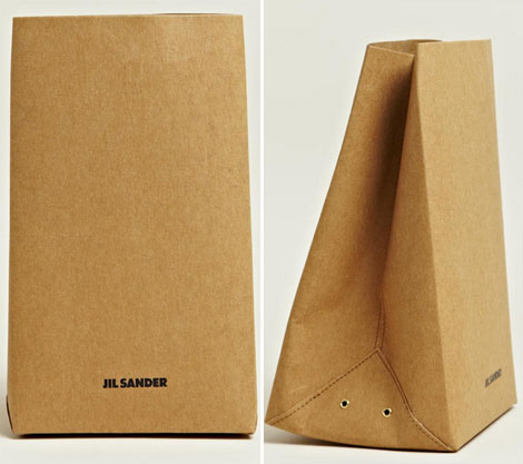 Designer Brown Paper bag by Jil Sander