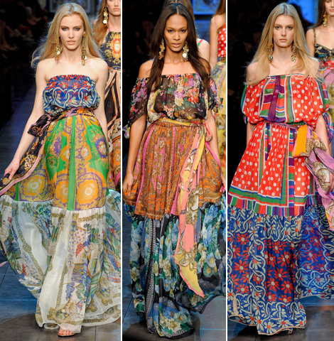 Dolce and Gabbana D and G gipsy dresses summer 2012