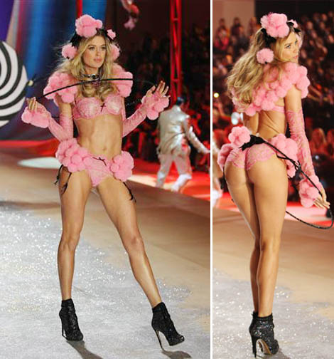 Doutzen Kroes pink pom pom Victoria s Secret 2012 Show