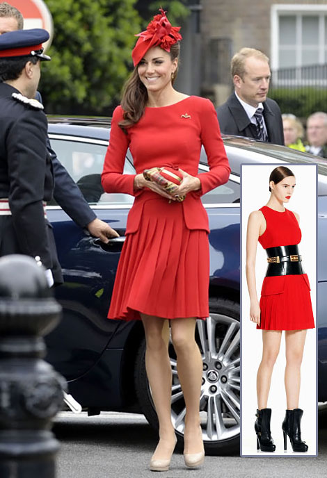 Duchess Catherine Alexander McQueen red dress Queen s Diamond Jubilee