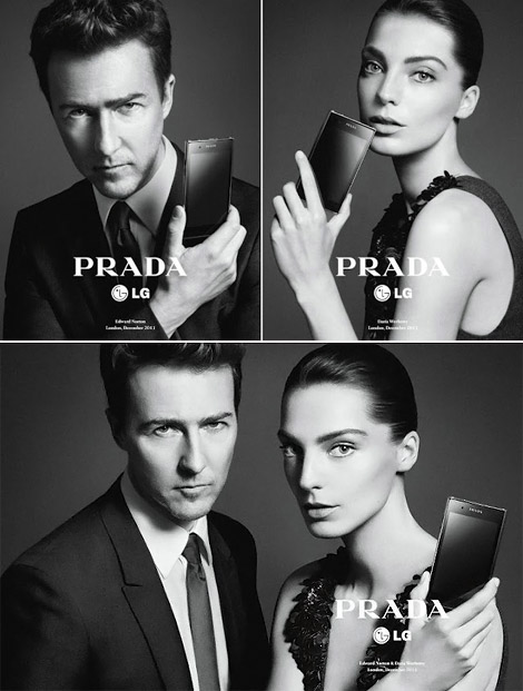 Edward Norton And Daria Werbowy Together For Prada LG Phone Ad Campaign