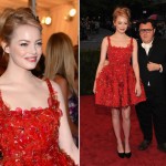 Emma Stone with Alber Elbaz Met Gala 2012 Red Carpet