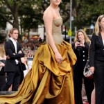 Emma Watson Bottega bronze dress