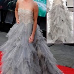 Emma Watson Oscar de la Renta tulle dress Harry Potter premiere