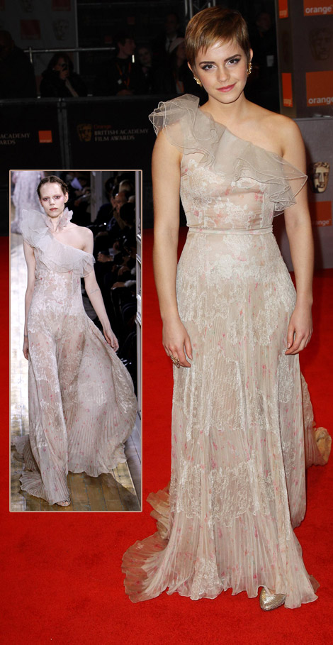 Emma Watson Valentino Couture dress 2011 Bafta Awards