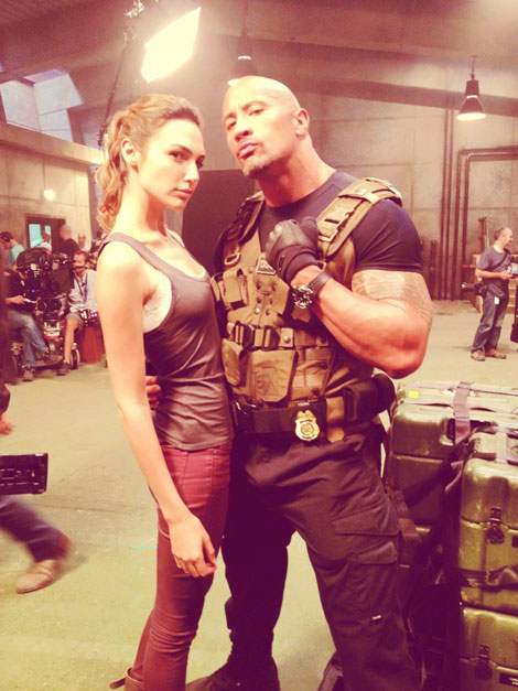 Fast and Furious Six lady Gal Gadot with the Rock
