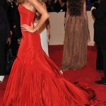 Gisele Bundchen red McQueen dress Met Gala 2011