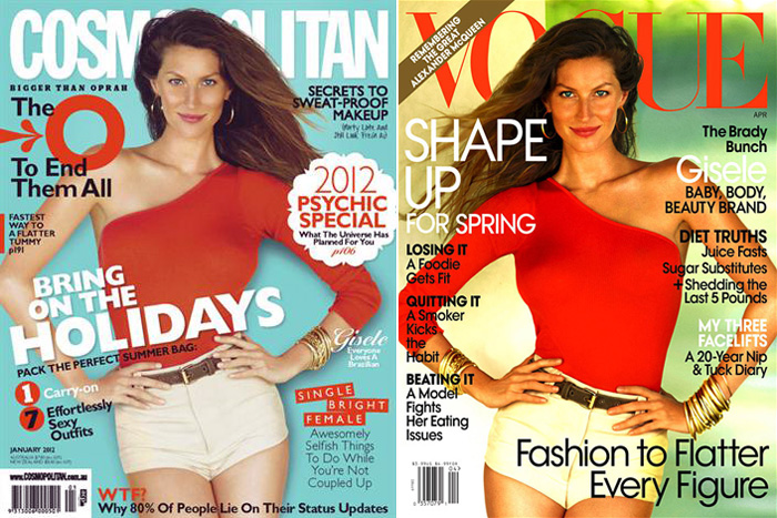 Gisele Bundchen’s Cosmo Australia January 2012 Cover Is Vogue’s April 2010 Cover