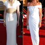 Gretchen Mol Linda Grey white dresses 2012 SAG Awards Red Carpet