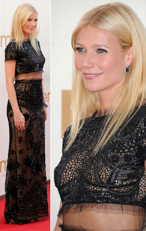 Gwyneth Paltrow cropped top black Pucci dress 2011 Emmys