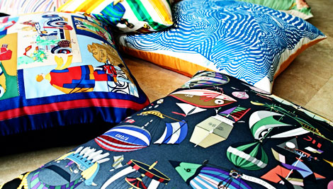 Hermes For The Home: Hermes Scarves Into Pillowcases