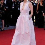 Jessica Chastain pale pink Alexander McQueen pockets dress Cannes 2012 Red Carpet