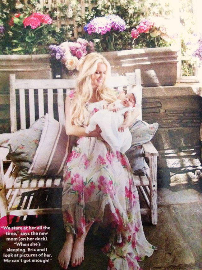Jessica Simpson with baby girl in People