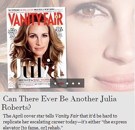 Julia Roberts Vanity Fair April 2012 cover