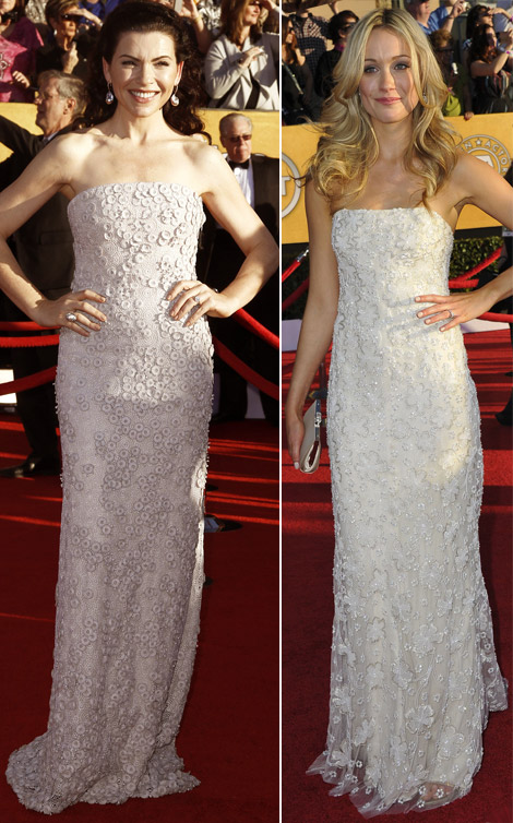 Julianna Margulies same dress as Katrina Bowden 2012 SAG not